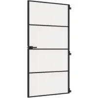 vidaXL Binnendeur smal 102,5x201,5 cm gehard glas en aluminium zwart