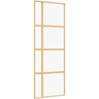 vidaXL Schuifdeur 76x205 cm helder ESG-glas en aluminium goudkleurig