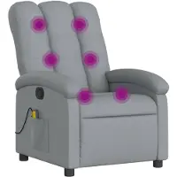 vidaXL Massagestoel verstelbaar stof lichtgrijs