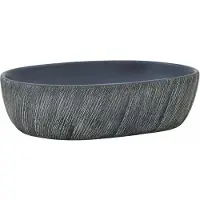 vidaXL Opzetwasbak ovaal 47x33x13 cm keramiek zwart en grijs