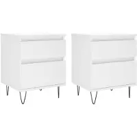 vidaXL Nachtkastjes 2 st 40x35x50 cm bewerkt hout wit