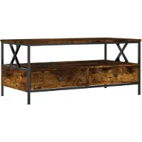 vidaXL Salontafel, gerookt eikenfineer, 100x51x45 cm, houtvezelplaat