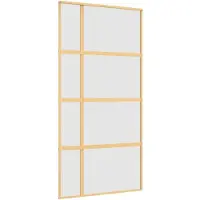 vidaXL Schuifdeur 102,5x205 cm mat ESG-glas en aluminium goudkleurig