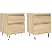 vidaXL Nachtkastjes 2 st 40x35x50 cm sonoma eikenkleurig