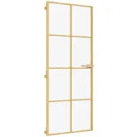 vidaXL Binnendeur smal 83x201,5 cm gehard glas en aluminium goudkleur