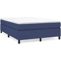 vidaXL Boxspringbed met matras, blauw, 140x190 cm, gestoffeerd