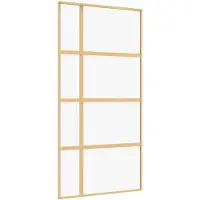 vidaXL Schuifdeur 102,5x205 cm helder ESG-glas en aluminium goudkleur