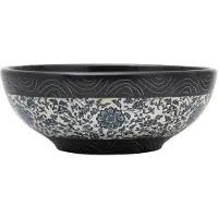 vidaXL Opzetwasbak rond Φ41x14 cm keramiek zwart en blauw
