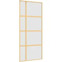 vidaXL Schuifdeur 90x205 cm mat ESG-glas en aluminium goudkleurig