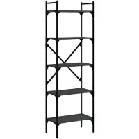 vidaXL Boekenkast 5-laags 56x31,5x174 cm bewerkt hout zwart