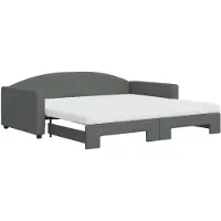 vidaXL Slaapbank onderschuifbed matrassen 100x200 cm stof donkergroen