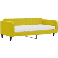 vidaXL Slaapbank met matras 100x200 cm fluweel geel