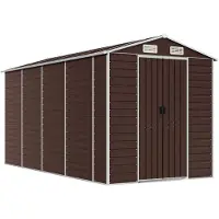 vidaXL Tuinhuis Bruin 191x385x198 cm Gegalvaniseerd Staal