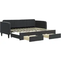 vidaXL Dagbed uitklapbaar met lades, zwart, 80x200 cm, fluweel