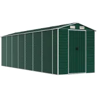 vidaXL Tuinschuur 191x640x198 cm gegalvaniseerd staal groen