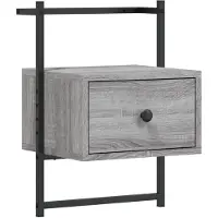vidaXL Nachtkastje wandgemonteerd 35x30x51 cm hout grijs sonoma eiken
