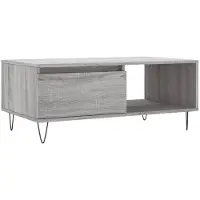 vidaXL Salontafel 90x50x36,5 cm bewerkt hout grijs sonoma