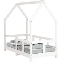 vidaXL Kinderbedframe 70x140 cm massief grenenhout wit