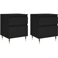 vidaXL Nachtkastjes 2 st 40x35x50 cm bewerkt hout zwart