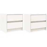 vidaXL Nachtkastjes 2 st 40x31x35,5 cm massief grenenhout wit