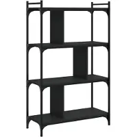 vidaXL Boekenkast 4-laags 76x32x123 cm bewerkt hout zwart