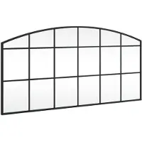 vidaXL Wandspiegel boog 100x50 cm ijzer zwart