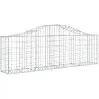 vidaXL Gabion met hoge boog, 200x30x60/80 cm, verzinkt staal