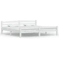 vidaXL Bedframe massief grenenhout wit 200x200 cm