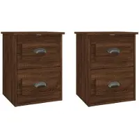 vidaXL Nachtkastjes 2 st wandgemonteerd 41,5x36x53 cm bruin eikenkleur