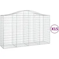 vidaXL Schanskorven 15 st gewelfd 200x50x120/140 cm ijzer