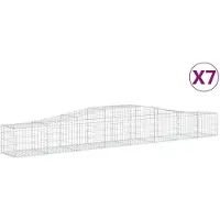 vidaXL Gabionen met boogvorm, 7 stuks, 400x50x40/60 cm, verzinkt staal