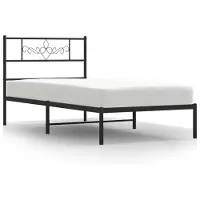 vidaXL Bedframe met hoofdeinde, zwart metaal, 90x200 cm