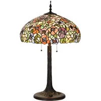 Clayre & Eef Tiffany tafellamp, diameter 46 cm, hoogte 72 cm, groen glas