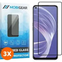 Mobigear Screenprotector geschikt voor OPPO A73 5G Glazen | Premium Screenprotector - Case Friendly - Zwart (3-Pack)