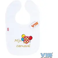 Vib - Slabbetje Luxe velours - Mijn 1e Carnaval (Wit) - Babykleertjes - Slabbetjes - zwangerschap aankondiging - baby aankondiging