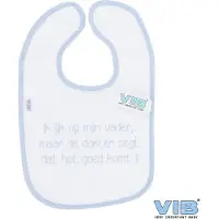 Vib - Slabbetje Luxe velours - Ik lijk op mijn vader maar ... (Wit-Blauw) - Babykleertjes - Slabbetjes - zwangerschap aankondiging - baby aankondiging