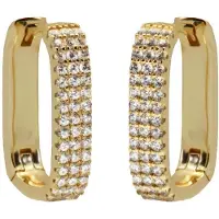 Karma - Oorringen - oorbellen - Zirkonia - 925 sterling zilver - 14 karaat gouden plating - 1.7 CM