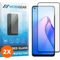 Mobigear Screenprotector geschikt voor OPPO Reno 8 Glazen | Premium Screenprotector - Case Friendly - Zwart (2-Pack)