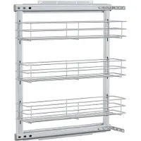 vidaXL Draadmand uittrekbaar 3-laags 47x15,5x55,5 cm zilverkleurig