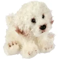 Suki Gifts Pluche knuffeldier hond - Bichon Frise - creme wit - 13 cm - huisdieren thema - Knuffel huisdieren