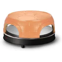 Emerio Pizzarette Origineel - 4 Persoons Pizza Oven - Pre-bake functie - Handgemaakte terracotta koepel - 4 Geïsoleerde bak spatels - RVS bakplaat - PO-115847.1 1000W