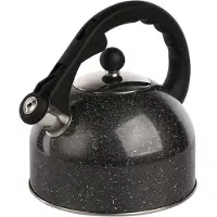 Altom Design Rock exclusieve fluitketel RVS antraciet 2.5 Liter - steenachtige kleur - stone look - geschikt voor alle warmtebronnen - koud blijvend handvat
