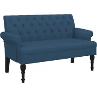 vidaXL Bankje met rugleuning 120x62x75,5 cm stof blauw