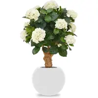 Maxifleur Kunstplanten Hortensia deluxe kunstplant op stam 90cm - crème