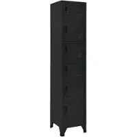 vidaXL Lockerkast 38x40x180 cm staal zwart