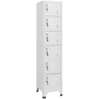 vidaXL Lockerkast 38x40x180 cm staal lichtgrijs