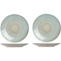 Cosy & Trendy 2x stuks diner bord Turbolino blauw 27 cm - Ontbijtborden