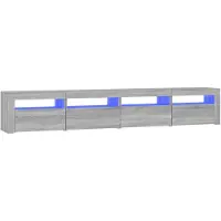vidaXL Tv-meubel met LED-verlichting 240x35x40 cm grijs sonoma eiken