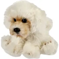 Suki Gifts Pluche knuffeldier hond - Maltezer - creme wit - 13 cm - huisdieren thema - Knuffel huisdieren