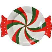 Clayre & Eef Schaaltje 27x20x3 cm Rood Groen Keramiek Rood
